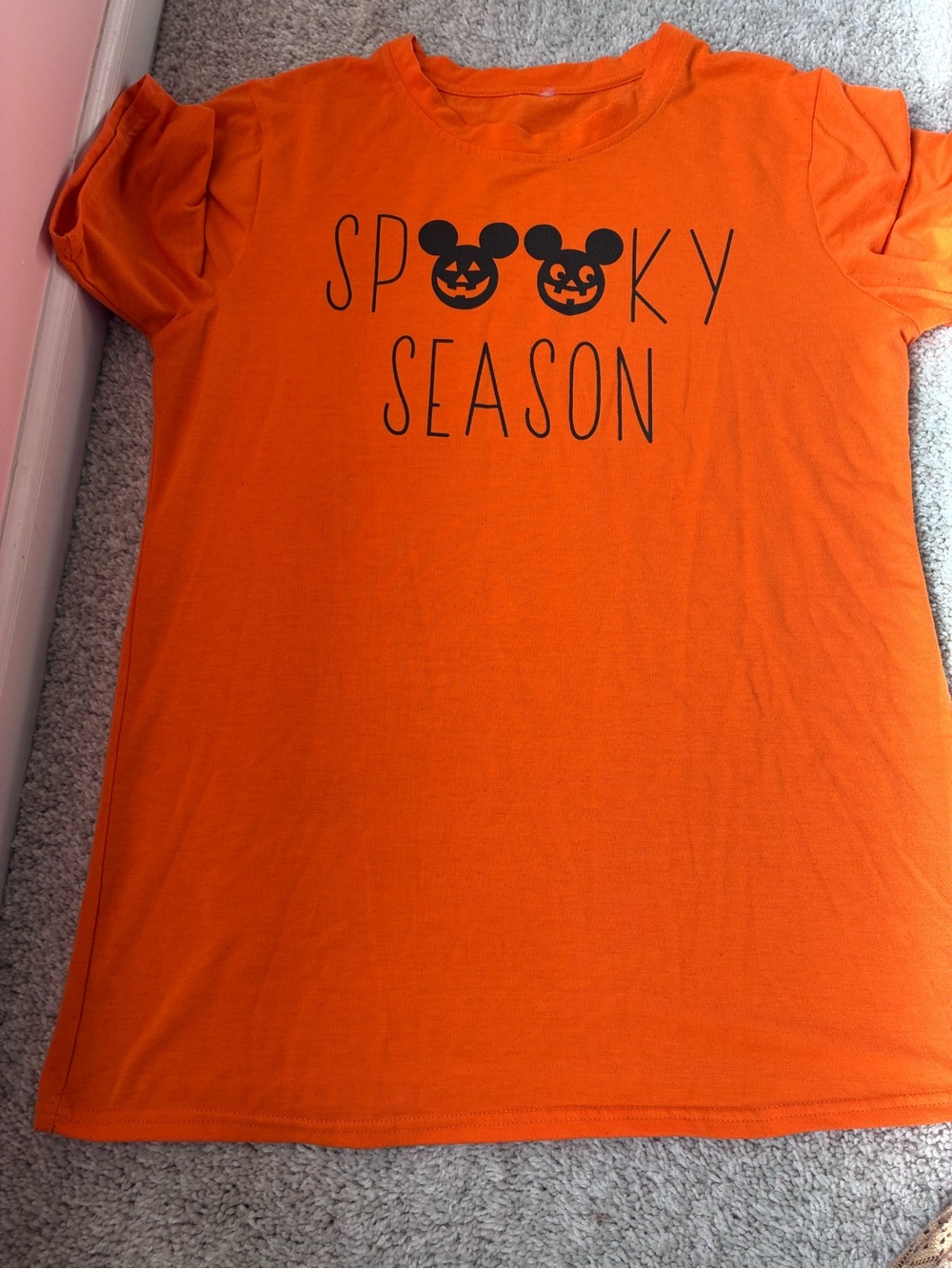 🎆🎇3for$9 Women’s Mickey Mouse Orange "Spooky Season" Pumpkin Halloween Tee